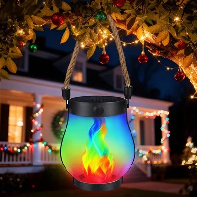 Luz de llama solar LED navideña para decoraciones de jardín