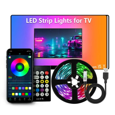 Retroiluminación de TV detrás de tira de luces LED