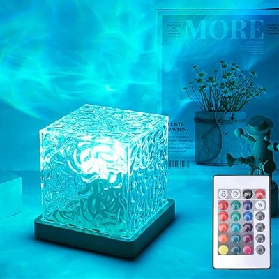 Lámpara de cubo LED ondulada de agua